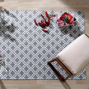 Tapete Jacquard - Antiderrapante Cinza