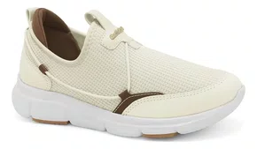 Tenis Comfortflex Casual Feminino Bege