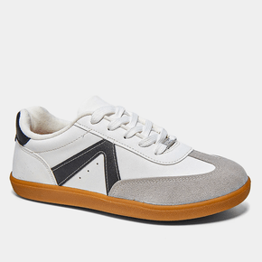 Tenis Vizzano Casual Unisex Branco com Detalhes Preto e Cinza