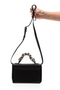 Bolsa Beira Rio Flap Feminina Botão Magnético Preto com Alça de Correntes