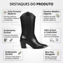 Bota Country Moleca Ana Castela Bico Fino Preto