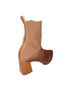 Bota Feminina Meia Knit Salto Bloco Marrom Bico Achatado Quiz