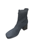 Bota Feminina Meia Knit Salto Bloco Preto Bico Achatado Quiz