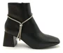 Bota Feminina Preto Cano Curto Tira Cristal Vizzano