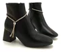 Bota Feminina Preto Cano Curto Tira Cristal Vizzano