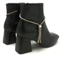 Bota Feminina Preto Cano Curto Tira Cristal Vizzano