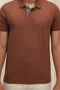 Camisa Polo Básica Masculina Ogochi Marrom