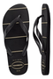Chinelo Havaianas Color Essential Preto com Listras Brancas