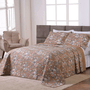 Colcha Casal Queen Jasmim Estampada - Habitat Marrom Floral Dupla Face