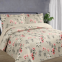 Colcha Casal Queen Jasmim Estampada - Habitat Marrom Floral Dupla Face