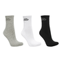 Kit Meia Cano Médio Olympikus 3 Pares - Branco+Cinza+Preto