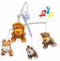 Mobile Musical Safari De Pelúcia Para Berço