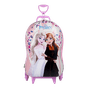 Mochila Infantil 3D Rodinha Tripla Diplomata Frozen Elsa E Anna Disney