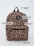 Mochila Petite Jolie Teen Onça Pj11055ii Acambamento Dos Ferragens Ouro Cor Marrom-claro Correia De Ombro Preto