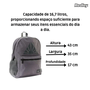 Mochila Redley 28 Litros Bolso Frontal Rotina Casual Cinza