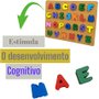 QUEBRA CABEÇA BRINQUEDO DIDÁTICO DE MADEIRA LETRA ALFABÉTICA COLORIDAS