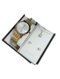 Relógio CHAMPION KIT feminino branco dourado strass