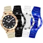 Relogio Champion Original Troca Pulseiras Fundo Preto