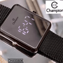 Relogio Champion Quadrado Digital Led Preto Com Tela Espelhada