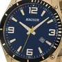 Relógio Masculino Magnum Analógico - Dourado Cor do fundo Azul
