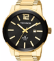 Relógio Technos Dourado Masculino Fundo Preto Golf Analógico Original