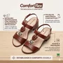 Sandália Comfortflex Casual  Napa Polish Plus/Rum Feminina