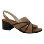 Sandália Comfortflex Casual Vernix Glam Plus Caramelo/Preto