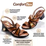 Sandália Comfortflex Casual Vernix Glam Plus Caramelo/Preto