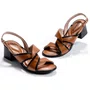 Sandália Comfortflex Casual Vernix Glam Plus Caramelo/Preto