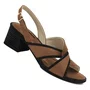 Sandália Comfortflex Casual Vernix Glam Plus Caramelo/Preto
