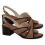 Sandália Comfortflex Casual Vernix Glam Plus Caramelo/Preto