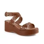 Sandalia Mississipi Berteli Tabaco Feminino Salto Anabela