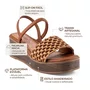 Sandalia Mississipi Tabaco Salto Anabela Feminino