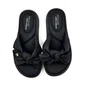 Sandalia Modare Slide Nobuck Feminino Preto com Lacinho Ultra Conforto