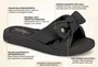 Sandalia Modare Slide Nobuck Feminino Preto com Lacinho Ultra Conforto