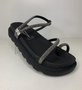 Sandalia Papete Feminina Preta Plataforma com Strass Vizzano