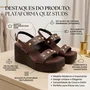 Sandalia Quiz Plataforma Casual Feminino Marrom