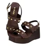 Sandalia Quiz Plataforma Casual Feminino Marrom