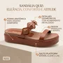 Sandalia Quiz Salto Anabela com Tiras em Pedras