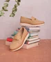 Sapato Modare Bege Mocassim com Leve Salto Plataforma