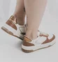 Tenis Greena Santorine Casual Feminino Bege/Dourado