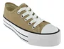 Tênis Street Bege Plataforma Feminino Casual